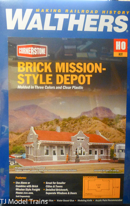 Walthers HO #933-4055 BricK Mission Style Depot (kit Form)