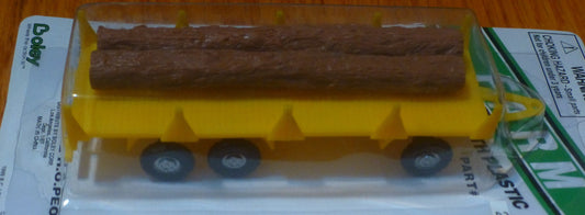 Boley HO #185-2038-8  3-Axle Trailer w/Log Load -- yellow