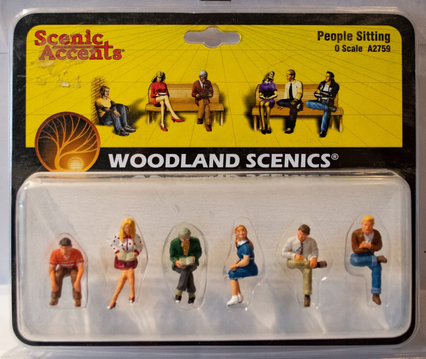 Woodland Scenics O Scale #2759 Scenic Accents(R) Figures -- People Sitting pkg(6