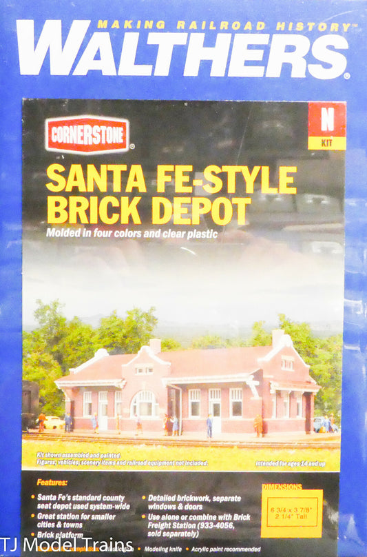 Walthers N-Scale #933-3803 Santa Fe-Style Brick Depot (Plastic Kit) 1:160th