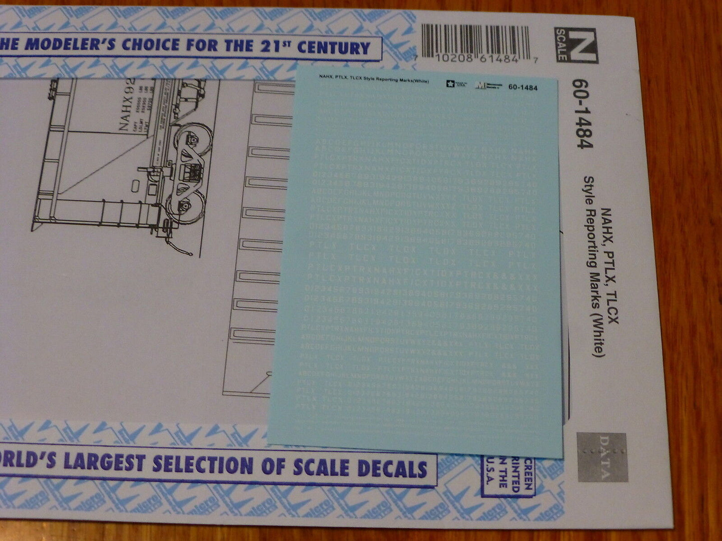 Microscale Decal N #60-1484 NAHX, PTLX, TLCX Style Reporting Marks (White)