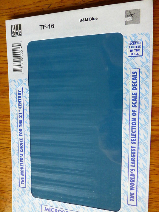Microscale Decal #TF-16 / Trim Film /Size-7-1/4 x 4-1/2-Grey/Blue (B&M)