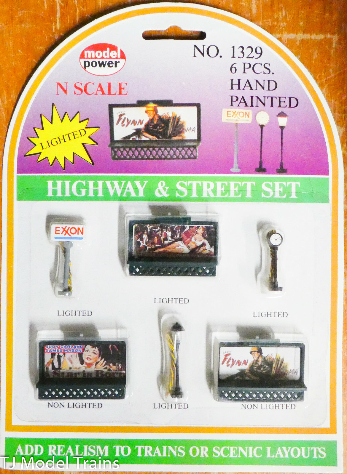 Model Power N #1329 Highway & Street Set (Signs, Billboards, etc.) Lighted