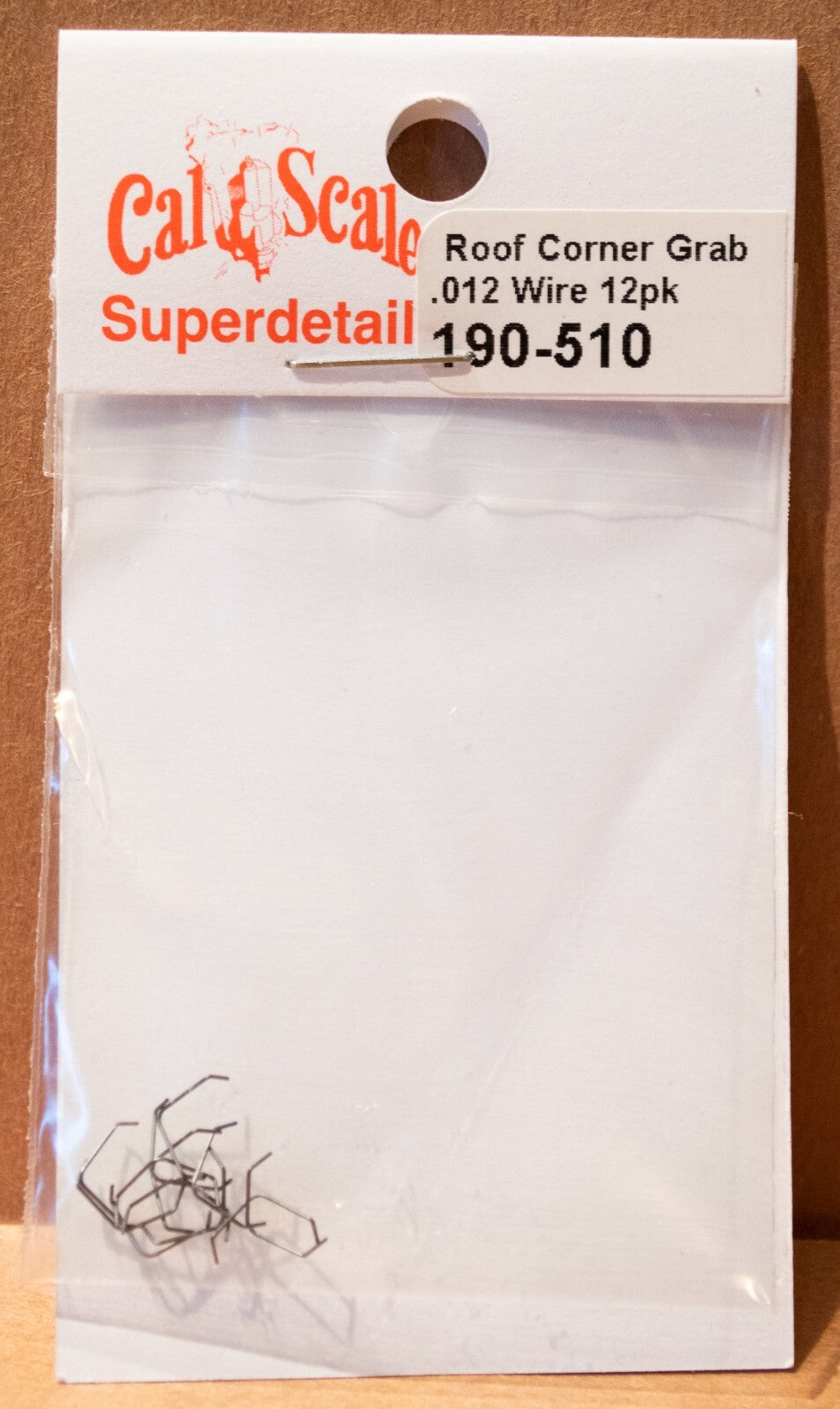 Cal-Scale #510 Grab Irons (.012" Wire) -- Roof Corner Grabs pkg(12)
