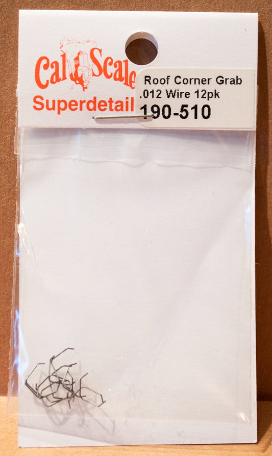 Cal-Scale #510 Grab Irons (.012" Wire) -- Roof Corner Grabs pkg(12)