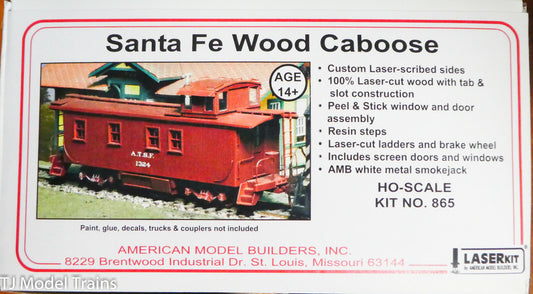 American Model Builders HO #865 Santa Fe Wood Caboose kit  (No Trucks) NEW