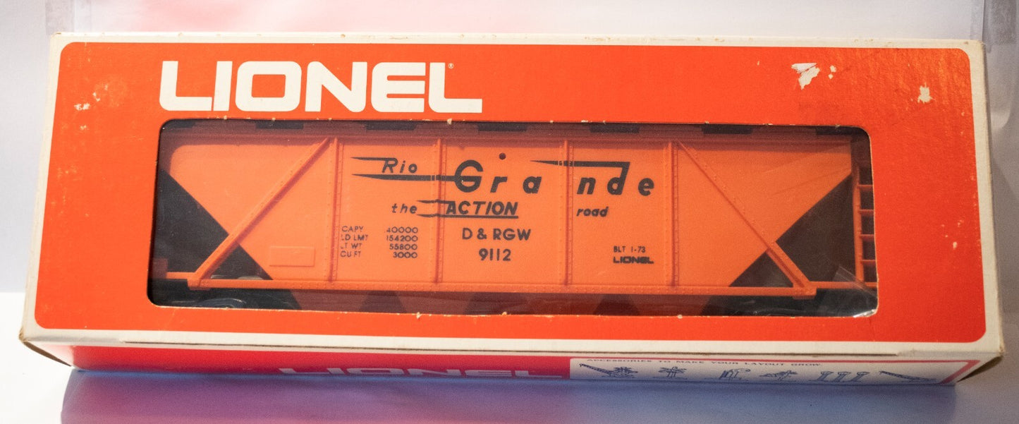 Lionel O Scale (Used) #6-9112 Rio Grande Covered Hopper