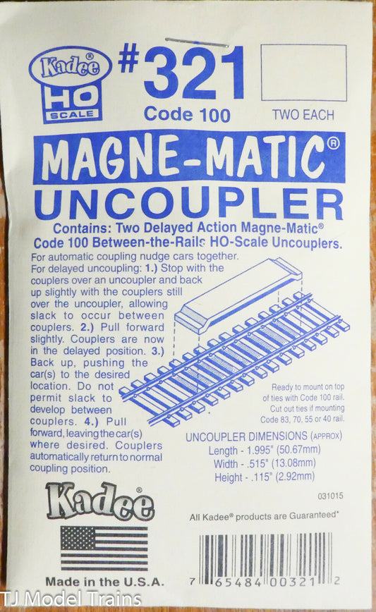 Kadee HO #321 Permanent Magnet Delayed Uncoupler -- Code 100 1 Pair
