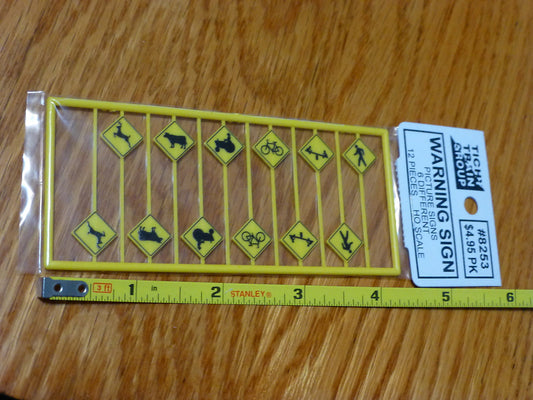 Tichy Train Group HO #8253 Warning Signs Picture Signs 6 Different (12 pcs)1:87