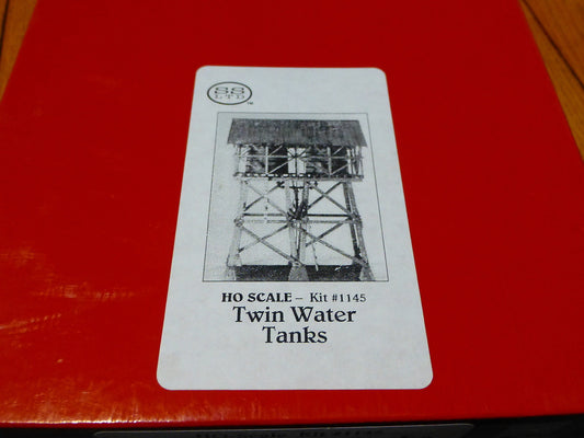 Scale Structures Ltd. #1145 Twin Water Tanks -- Kit - 4 x 2-3/4"  (kit Form)