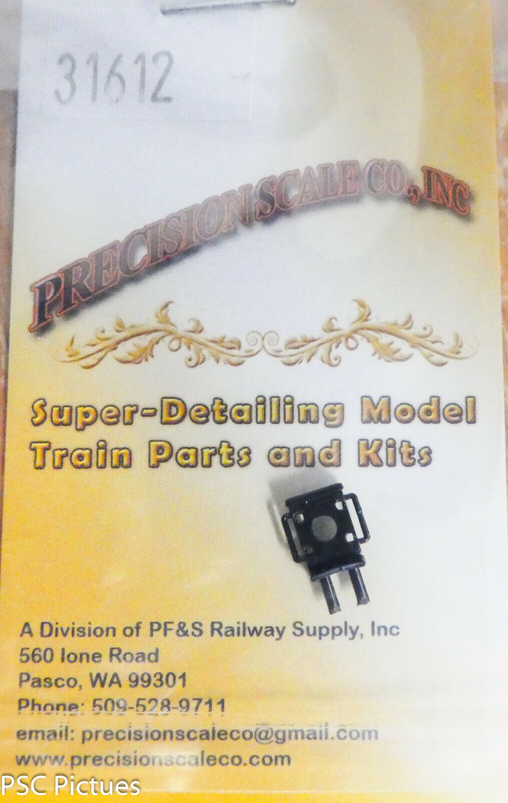 Precision Scale HO #31612 Bracket, for: Headlight, 1,2 or3 Digits (Plastic Part)