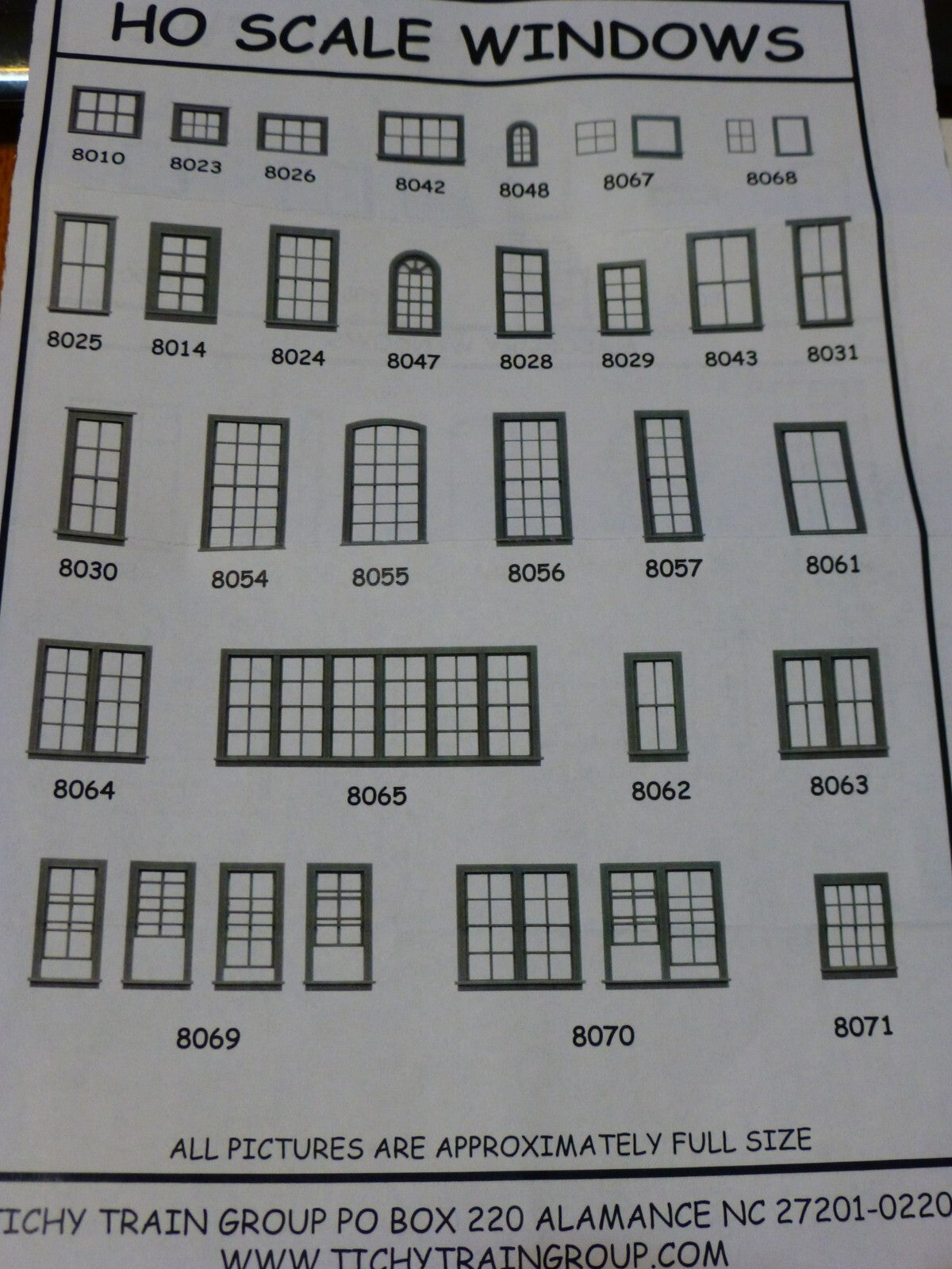 Tichy Train Group HO #8091 Window & Door Assortment pkg(200)