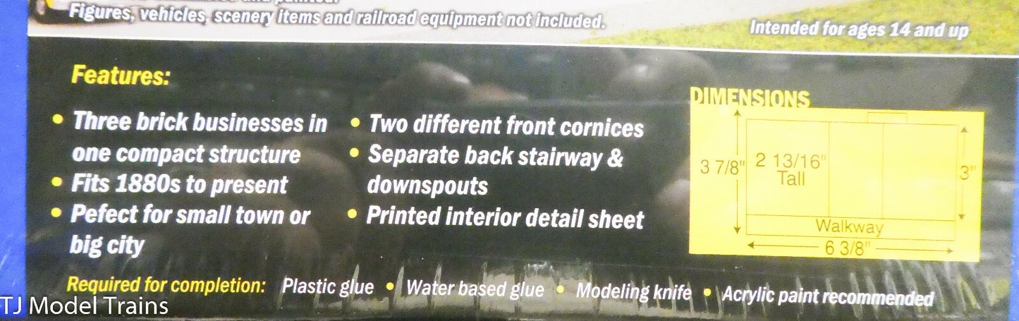 Walthers N #933-3851 Merchant's Row III (Plastic Building Kit) N Scale / 1:160th