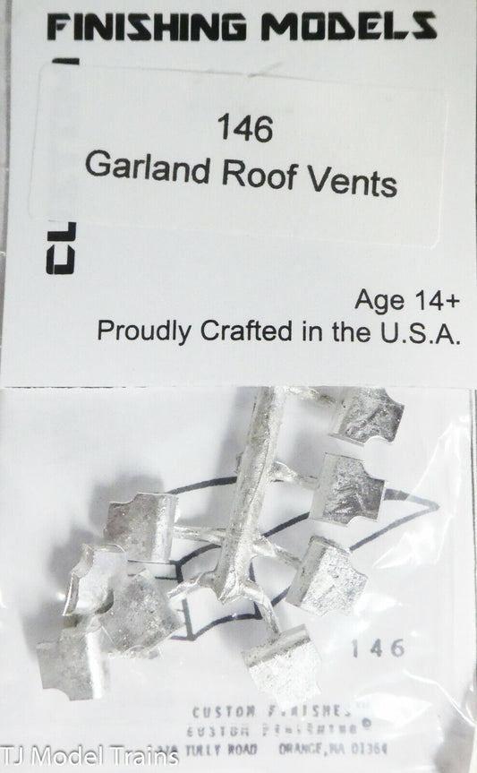 Custom Finishing Models HO #146 Garland Roof Vents (White Metal) Castings