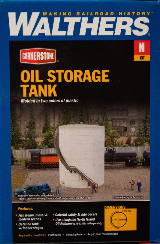 Walthers N #933-3893 Oil Storage Tank -- Kit - 2-1/8" 5.3cm Diameter, 2-3/4" 6.9