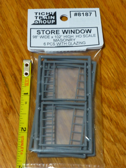 Tichy Train Group HO #8187 Store Window w/5 Lite Top Transom pkg(6) -- Scale 98