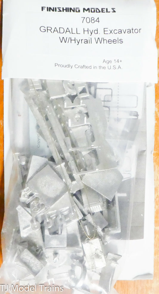 Custom Finishing Models HO #7084 Gradall Hyd. Excavator w/Hyrail Wheels/ Pewter