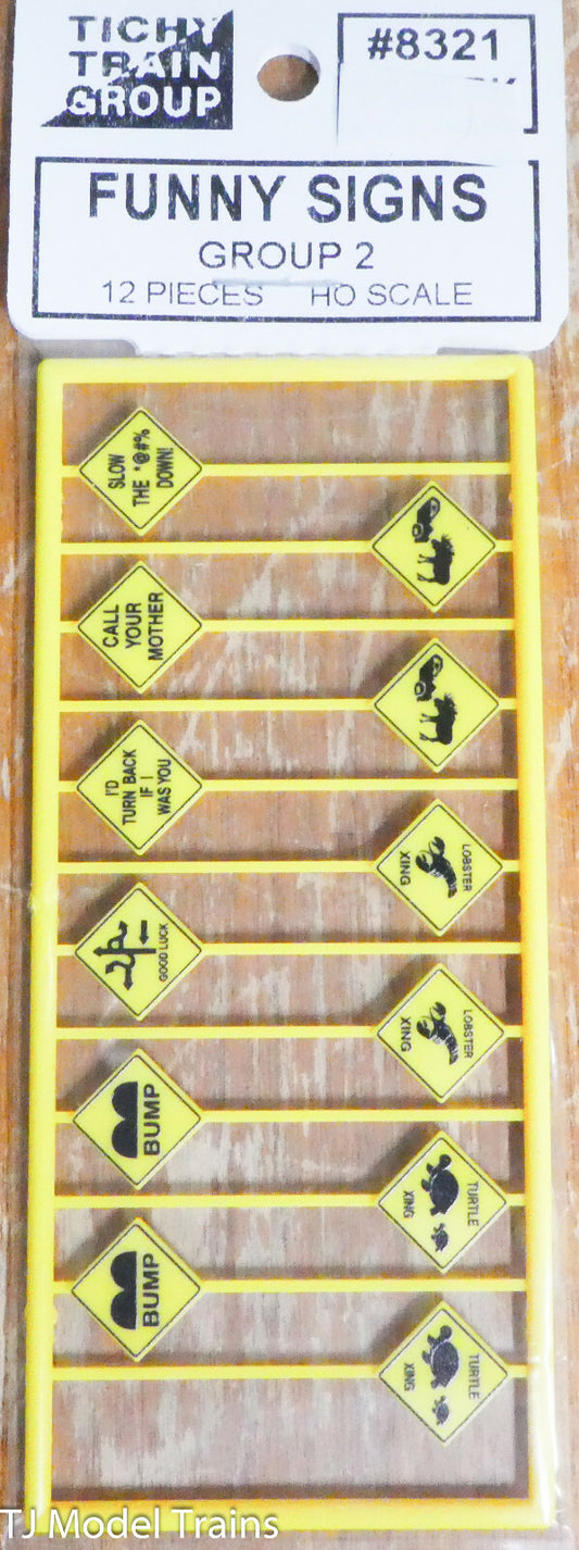 Tichy Train Group HO Scale #8321 Funny Signs (Group 1) 12 pcs Plastic