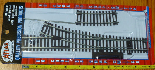 Atlas HO #543 Code 83 Manual Snap-Switch  -- Right Hand