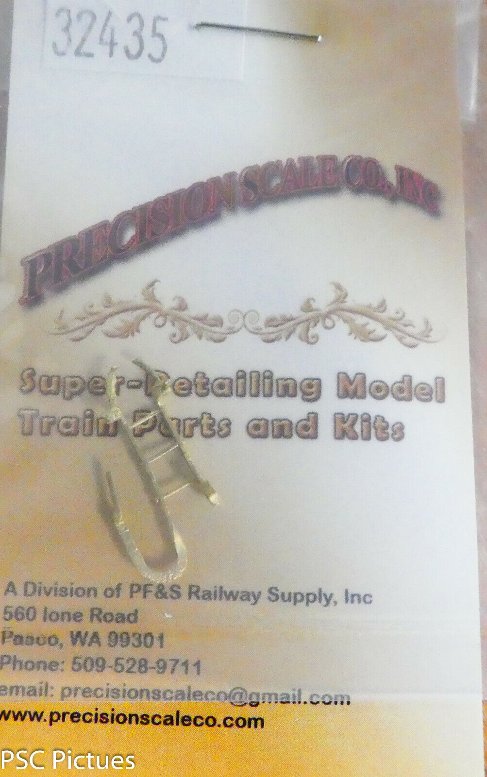 Precision Scale HO #32435 Ladder, 3-Rung, Tender, D&RGW & others (Brass)