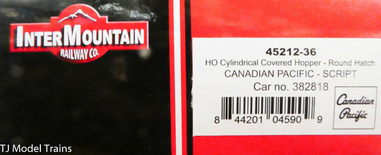 InterMountian HO #45212-36 (Rd #382818 CP) CANADIAN PACIFIC, Cylindrical Hopper