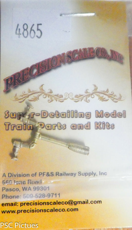 Precision Scale O #4865 Valves on Piping, Fireman's Side, #1, O Scale(Brass)