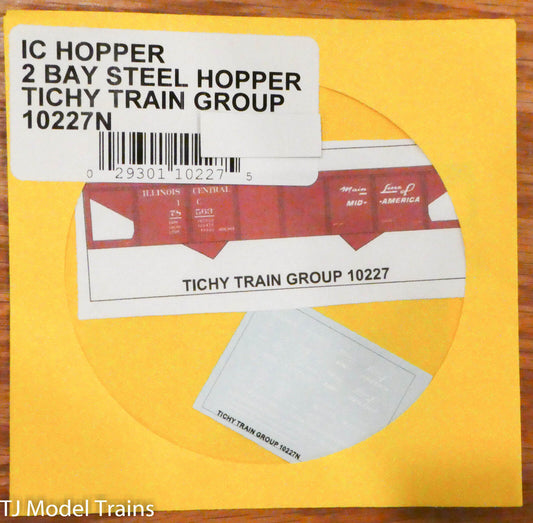 Tichy Train Group Decal #10227N Illinois Central 2 Bay Steel Hopper (Decal)