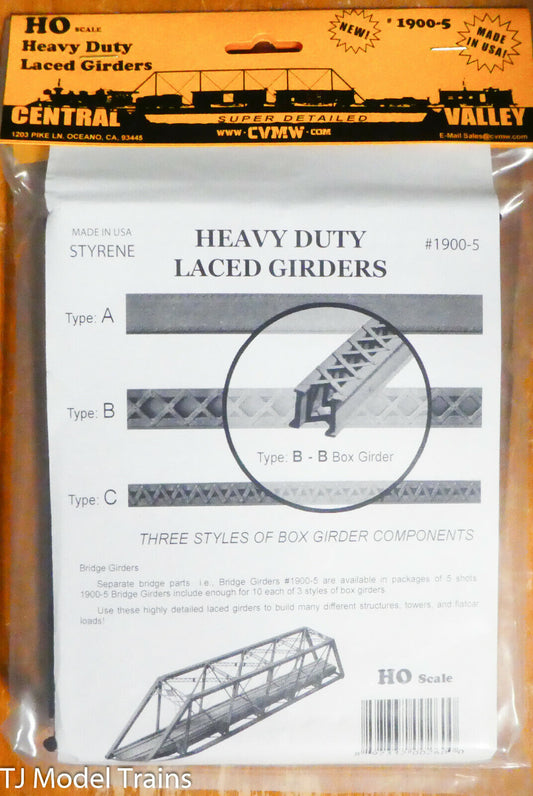 Central Valley HO #1900-5 Heavy Duty Laced Griders (Plastic Part) NEW