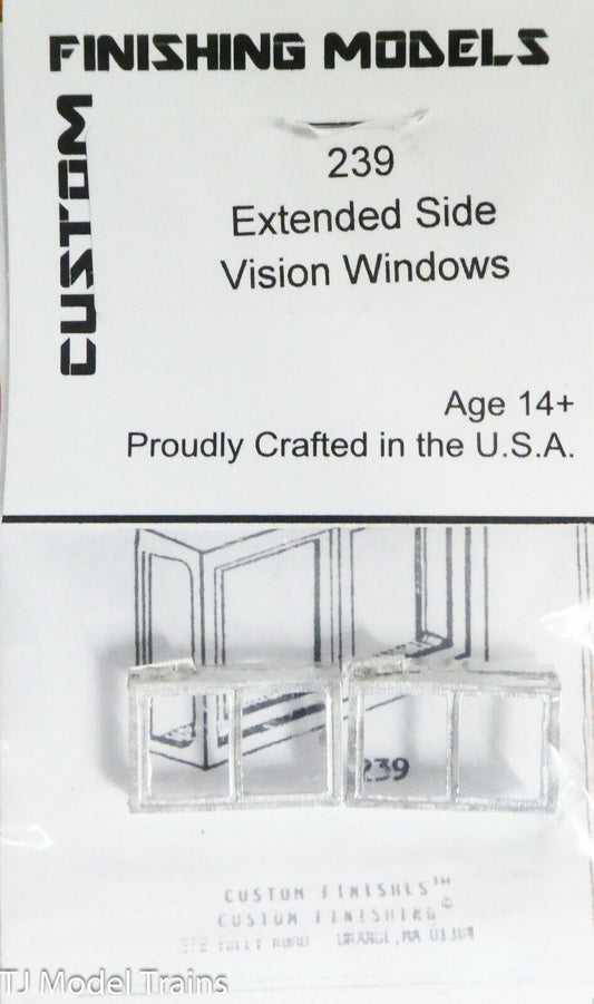 Custom Finishing Models HO #239 Extended-Vision Side Windows (White Metal)