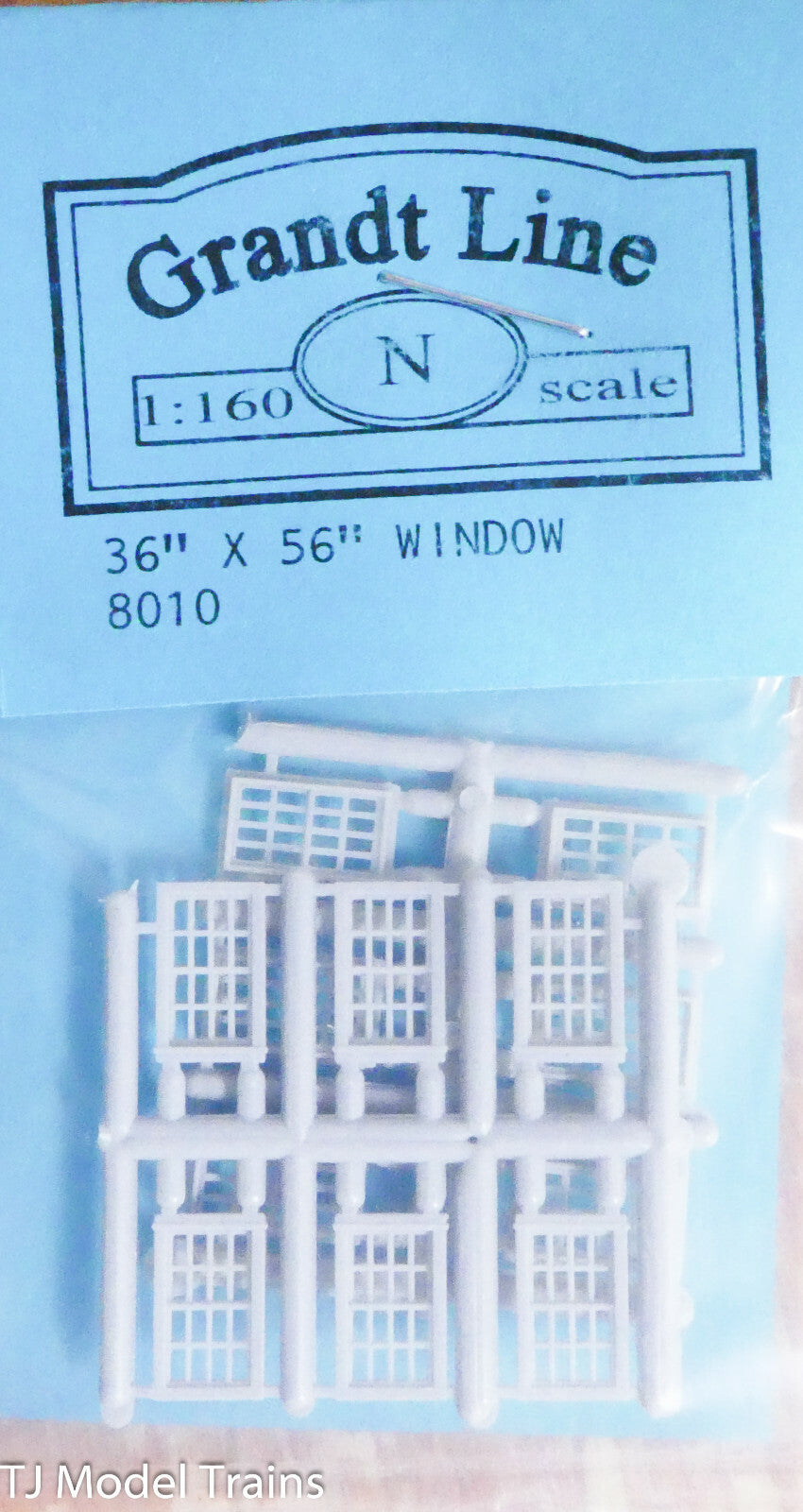 Grandt Line N #8010 Double-Hung Windows -- 16-Pane, Scale 36 x 56" (Plastic)