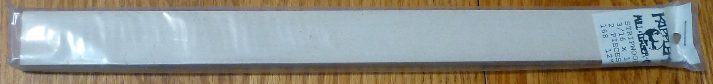 Kappler Mill Lumber Co. #168 (3/16 x 1" x 12") 2 Pieces in Package (Stripwood)