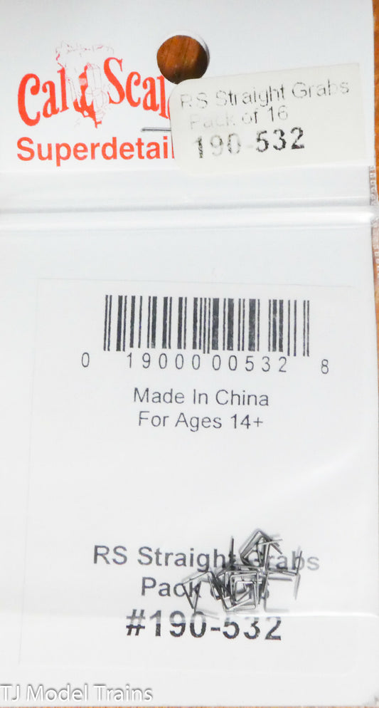 Cal-Scale HO #532 RS Straight Grab Irons (Pack of 16) Metal (HO Scale)