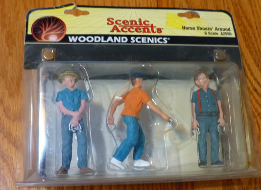 Woodland Scenics G #2550 Scenic Accents(R) Figures -- Horse Shoein' Around