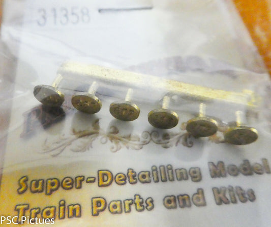 Precision Scale HO #31358 Round Number Plates, 341, 267, 107, 168, 153, 100 (Br)