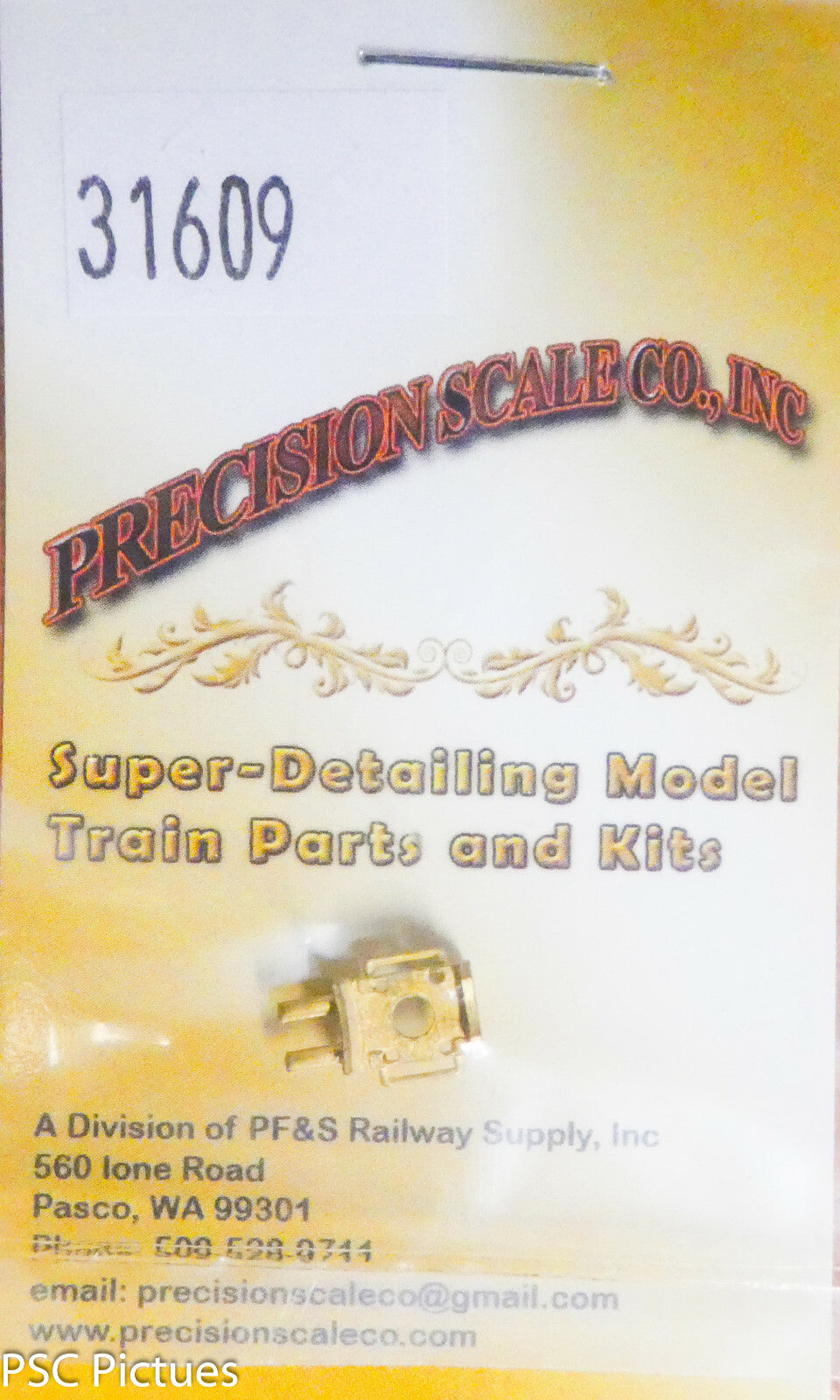 Precision Scale HO #31609 Bracket, UP Headlight, Smokebox Door Mount (Brass)