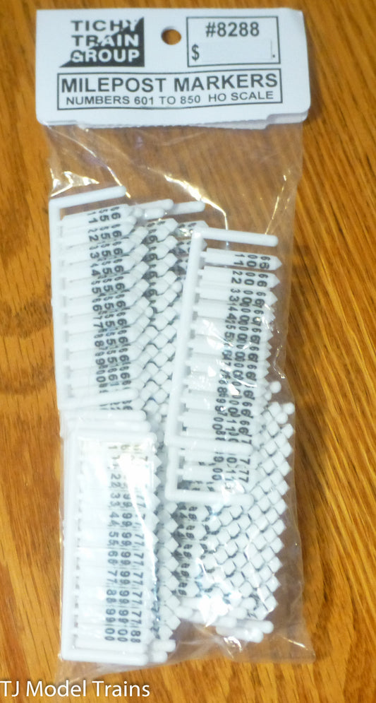 Tichy Train Group #8288 Milepost Markers 601 - 850 (HO Scale)