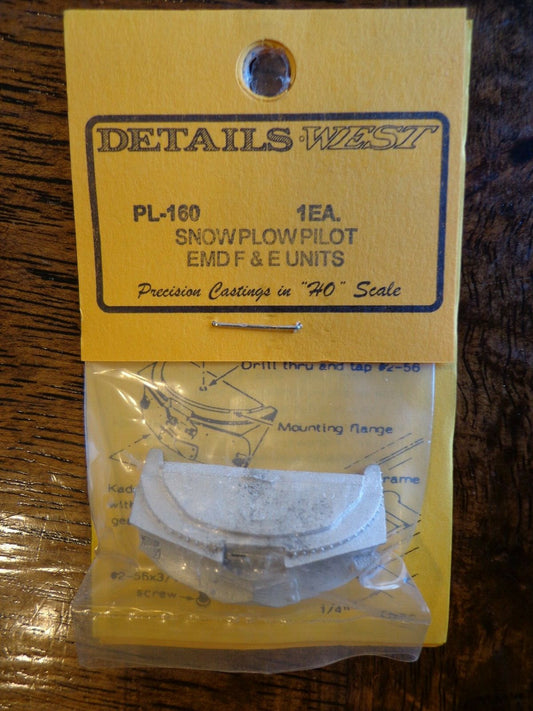 Details West HO #160 Snow Plow F and E unity type (White Metal) 1:87th Scale