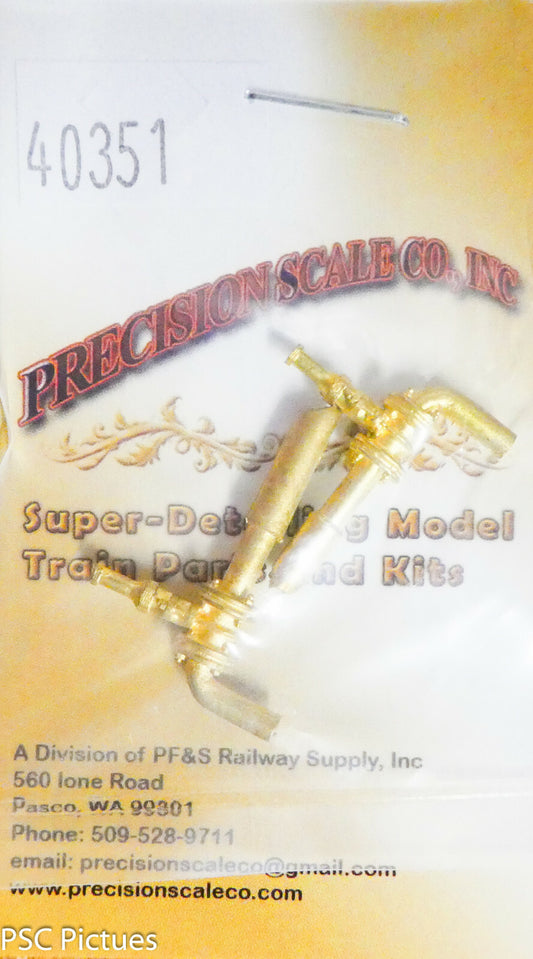 Precision Scale O #40351 Valves, Water Line Supply, Big Boy/Challenger (Brass)