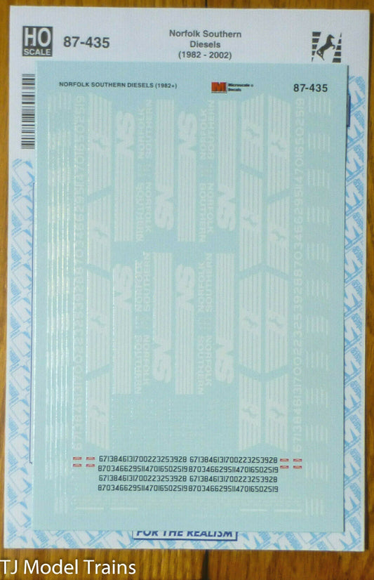 Microscale Decal HO #87-435 Norfolk Southern Diesels (1982-2002)