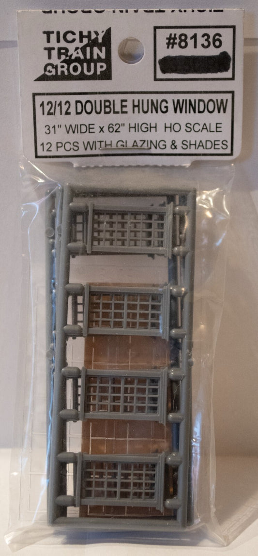 Tichy Train Group HO Scale #8136 Windows - Double Hung -- 12/12 w/Mantel Scale 3