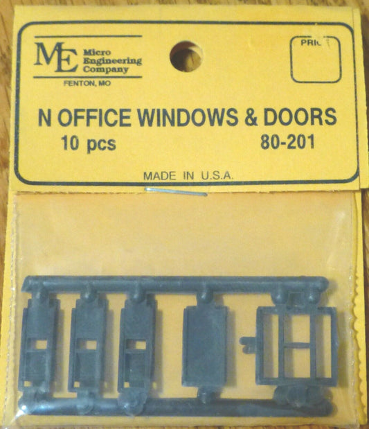 Micro Engineering Company N #80-201 Office Doors & Windows (Plastic)10pcs in pkg