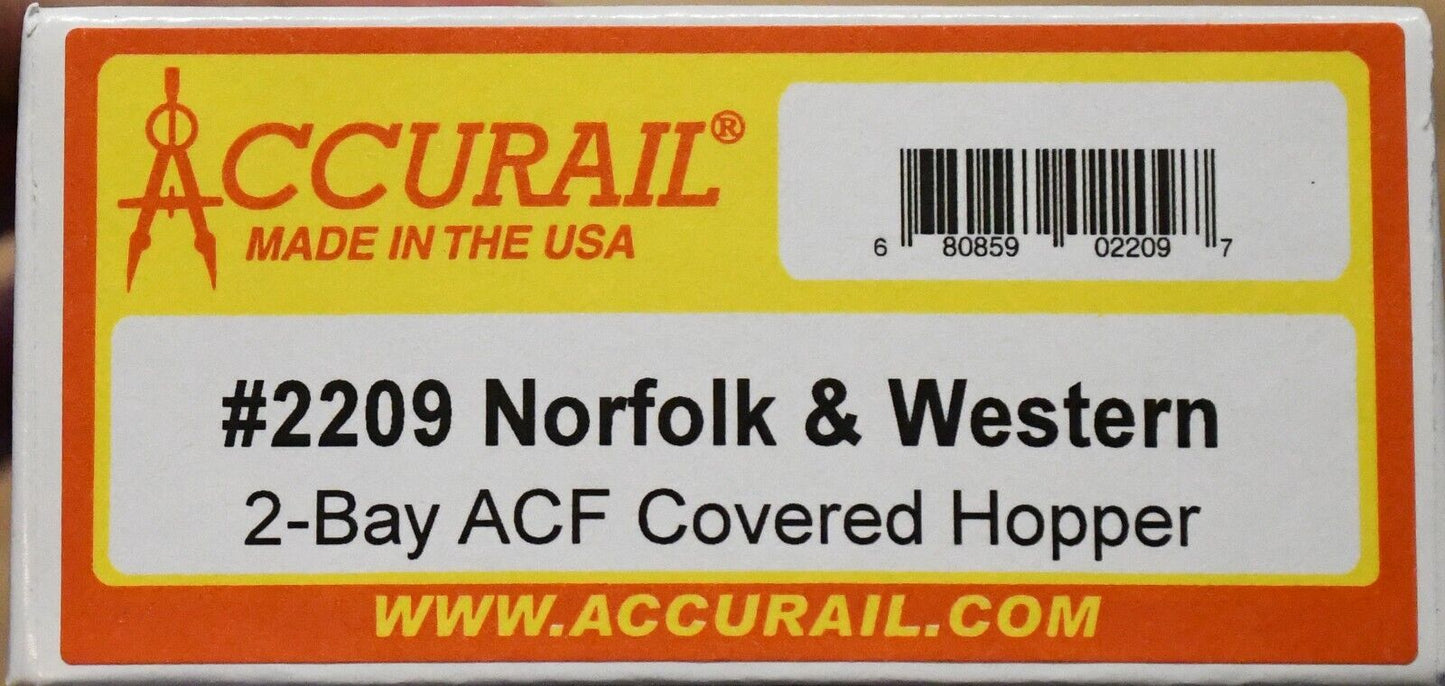Accurail HO #2209 ACF 2-Bay Covered Hopper - Kit -- Norfolk & Western #170754 (g
