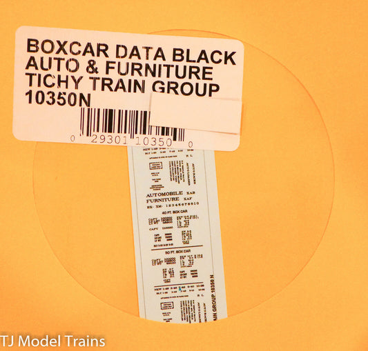 Tichy Train Group Decal #10350N Boxcar Data Black Auto & Furniture (Decal)