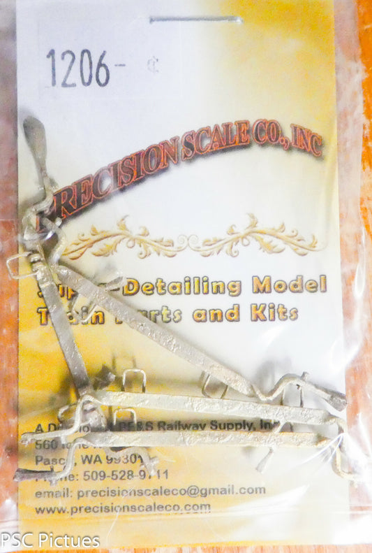 Precision Scale On3 #1206 Hangers, Brake, On3 Tender Truck (Brass Castings)
