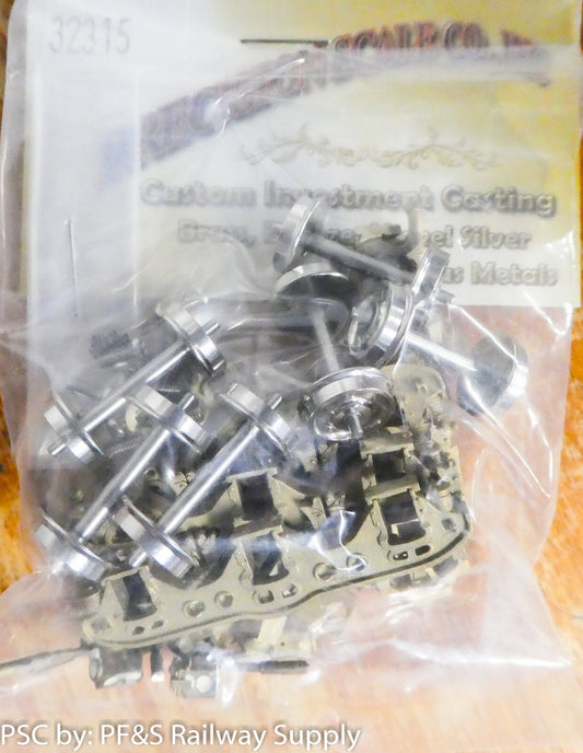 Precision Scale HO #32315 Truck, Commonwalth Tender, 36" Wheels, 9'-6" WB (Brass