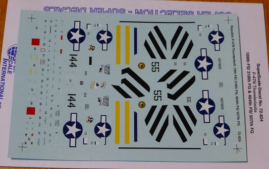 Microscale Decal 1:72 Scale #72-824 / Republic P-47N Thunderbolt: 19th FS/ 318