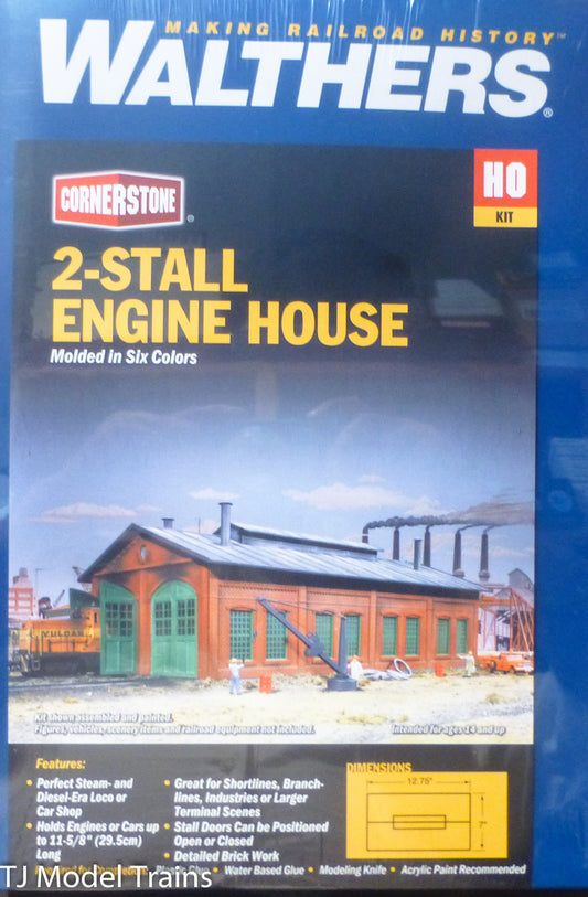 Walthers HO #933-3007 ( 2-Stall Engine House ) Kit Plastic (HO Scale) 1:87th