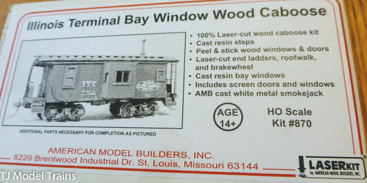 American Model Builders HO #870 Illinois Terminal Bay Window Wood Caboose (Kit)