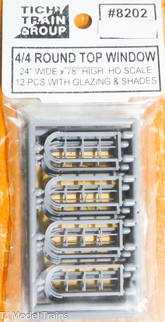Tichy Train Group HO Scale #8202 (4/4) Round Top Windows (24" Wide x 78" High)