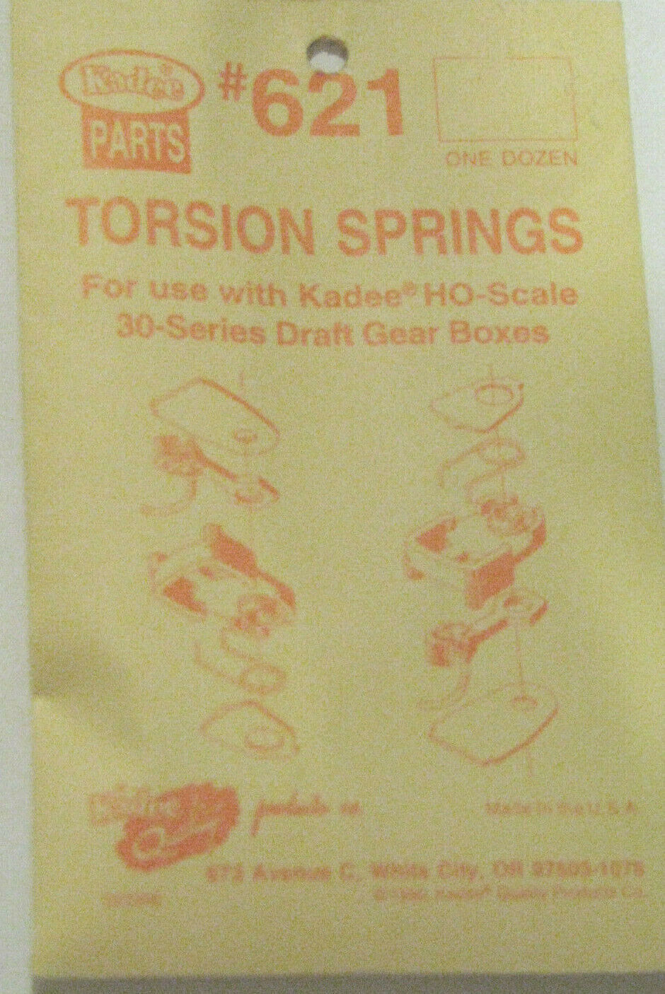 Kadee HO #621 Torsion Springs (12 in Package)